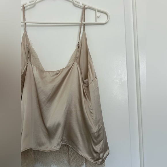 Cami NYC The Racer Lace Beige Lace 100% Silk Cami Top size medium 90s preppy - Picture 8 of 16